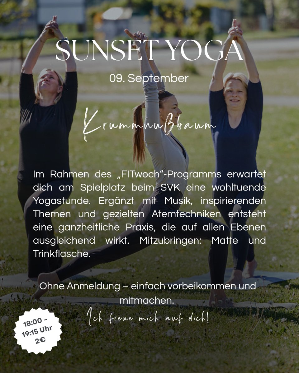Flyer: Sunset Yoga, 09. September, Krummnußbaum